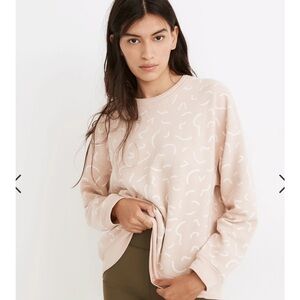 Madewell Double-Crewneck Sweatshirt in Bold Squiggles